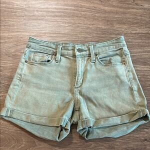 Universal Thread Green Jean Shorts Mid-Rise Rolled Cuffs 0 25